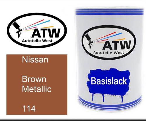 Nissan, Brown Metallic, 114: 500ml Lackdose, von ATW Autoteile West.